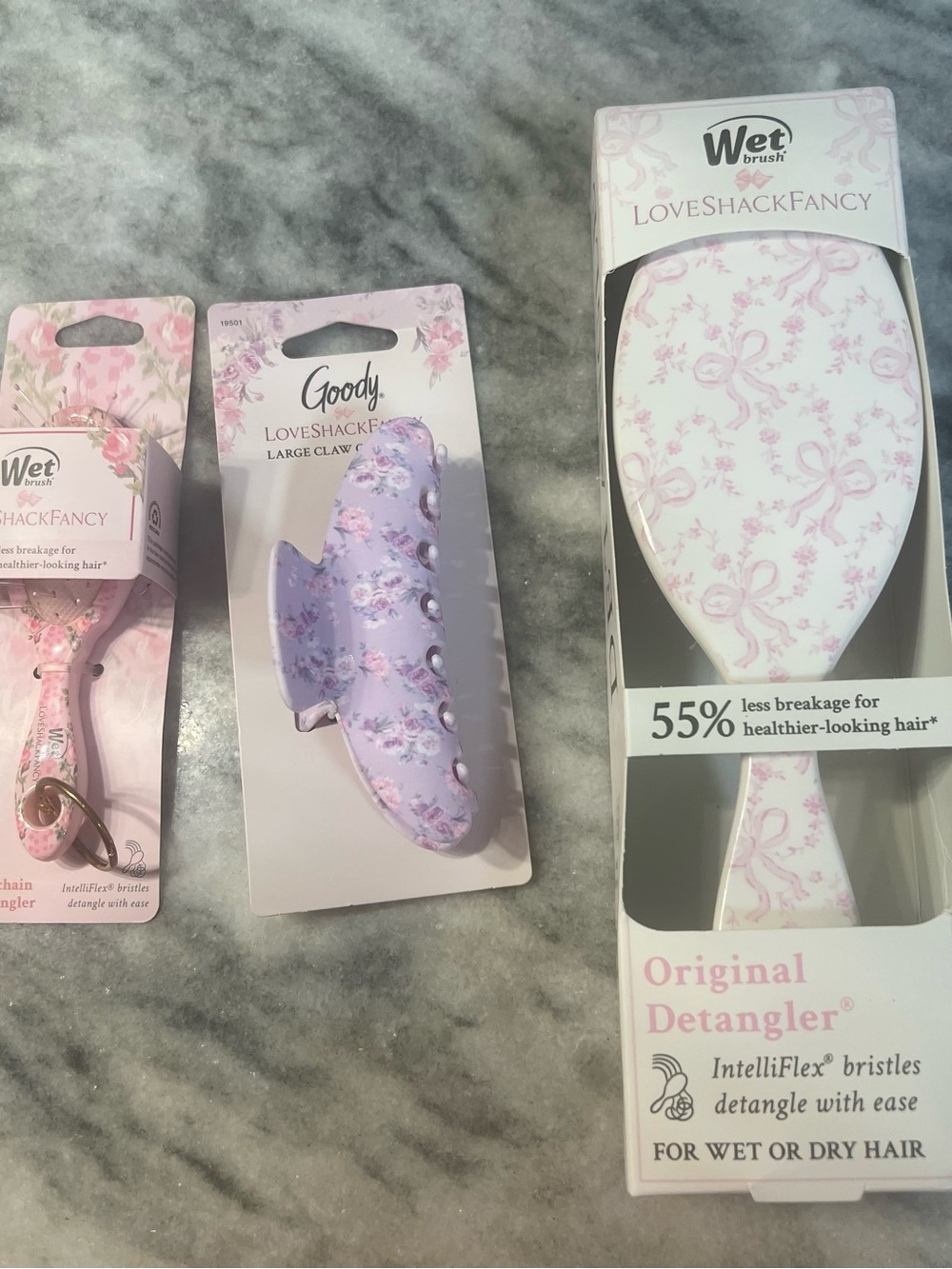 LoveShackFancy Target Keychain Brush Large Claw Clip Detangler Brush NEW